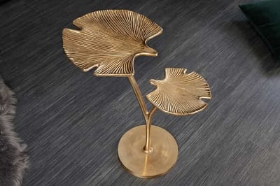 Decoratieve bijzettafel GINKGO LEAFS 50cm goud handgemaakt metaal - 41787