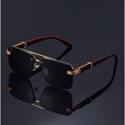 Luxe Frameloze Modebril voor Mannen en Vrouwen, Imitatie Houtnerf Tempelpuntjes, Perfecte Keuze, Veelzijdig Comfortabel