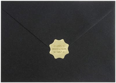 Dailygoods - Zwart Glanzende Envelop Stukken/Pack Parelmoer Papier Envelop Stempelen Afdichting Sticker 5x7 inch Uitnodiging Brief Parelmoer Bruiloft Uitnodiging 50 Stuks