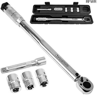 RFWR® Draaimomentsleutel Set 6 Delig 0,5 Inch 40-210 Nm met Doppen en Verlengstuk