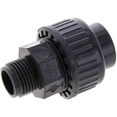 PVC Rechte Lijmmof 20mm x Buitendraad R 1/2'' FKM