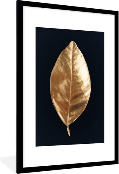 Fotolijst incl. Poster - Goud - Blad - Luxe - 60x90 cm - Posterlijst