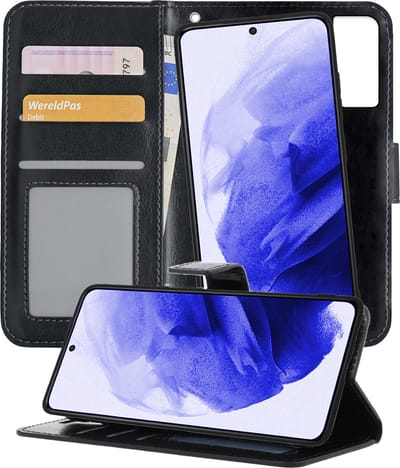 Hoesje - 2 in 1 - Geschikt voor Samsung Galaxy S21 - Met Uitneembare Hard Cover - Kunstleer - Bookcase - Wallet Case - Met Pasjeshouder - Book Case - Uitneembaar - Pashouder - Telefoonhoes - Zwart