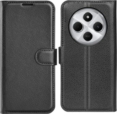 Coverup Hoesje - Geschikt voor Xiaomi Redmi 14C Hoesje - Coverup Book Case - Zwart