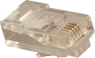 Q-Link telefoon plug RJ11, 4-polig transparant 6st