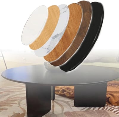 Rond Tafelblad - Vervangend Werkblad - Doe-het-zelf Projecten - Hoge Dichtheid Plaat - 80 cm Diameter - Geel