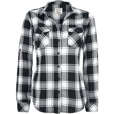 Brandit Flanellen overhemd - Amy Flannel Checkshirt - M tot 4XL - voor Vrouwen - zwart-wit