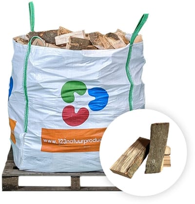123 Natuurproducten - Ovengedroogd haardhout BEUKEN - Bigbag 1 kuub