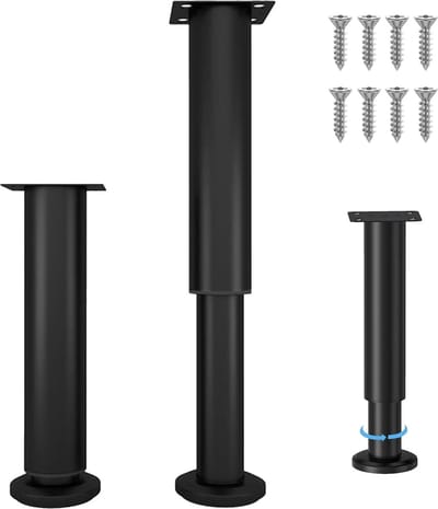 La'Moussawi ® Meubelpoten van Metalen Verstelbaar voor Diverse Meubels van 18-30 cm met Bevestigingsschroeven