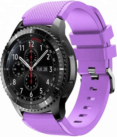 Cadorabo TPU bandje met metalen gesp 20mm geschikt voor Samsung Galaxy Watch 42mm / 3 / 4 / 5 in PAARS - Vervangingsmanchet geschikt voor Huawei Watch 2 geschikt voor Nokia Steel geschikt voor LG Watch Sport enz.