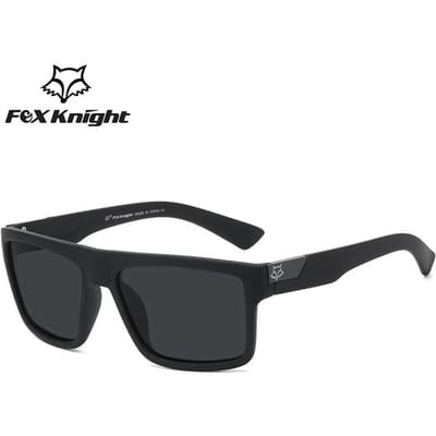 Nieuwe Fox Knight Vierkante Zonnebril Dames Heren Hoge Kwaliteit Bril Buiten Rijden Vissen Zonnebril Retro Tinten Uv400 black