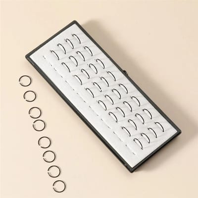 Roestvrij Staal 40 Verpakte Neusringen, Neuspiercings, Neusringen, Menselijk Lichaam Piercing C-type Kleur Neusringen, Neusversieringen 12*50*20mm zwart