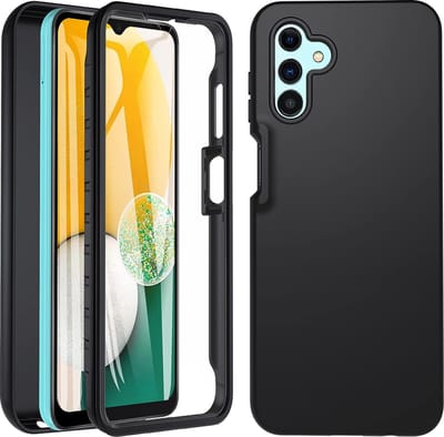 Podec 2-in-1 Hoesje met screenprotector voor Samsung Galaxy A13 5G Zwart Telefoonhoesje - Anti-Shock Case Cover