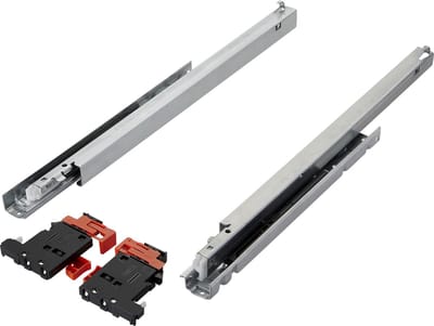 1 paar Salice SHELF SMOVE uittrekelementen, lengte 400 mm, belastbaar tot 30 kg met soft-close demping / 3D-verstelling, volledig uittrekbaar