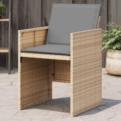 Tuinstoelen set - Balkonstoelen terras - Buiten Zitten - Inclusief kussens - 50.5 x 54 x 79 cm - Beige