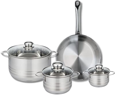 Set van 1 Koekenpan 28 cm en 3 kookpotten 12, 16 en 24 cm Elo Profi Brillant