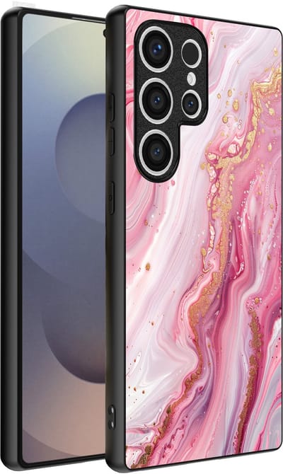 Smartphonica Telefoonhoesje Geschikt voor Samsung Galaxy S25 Ultra met marmer opdruk - TPU backcover case marble design - Roze geschikt voor Samsung Galaxy S25 Ultra