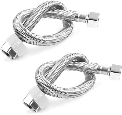 2 stuks flexibele slang voor armatuur, 30 cm lengte pantserslang 304 roestvrij staal aansluit slang G 1/2" - G 1/2" flexibele slang 1/2 inch roestvrij staal vlechtslang voor waterkraan, badkamer