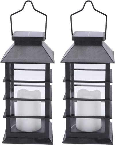 Zonne Tuinlicht - Hangende Lantaarn - Sfeerverlichting Buiten - Flikkerend Kaarseffect - 2 Stuks - Warm Wit