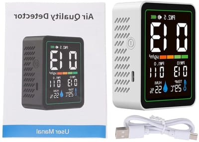 Luchtkwaliteitsmonitor - Luchtmeter - Binnenlucht Meten - Realtime Data - Compact Design - Wit