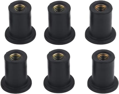 Set van 6 M4 Windshield Moeren van Weerbestendig Rubber voor Motorfietsen en Kayaks - Duurzame Bevestigingsmiddelen en Schroeven voor Diverse Toepassingen