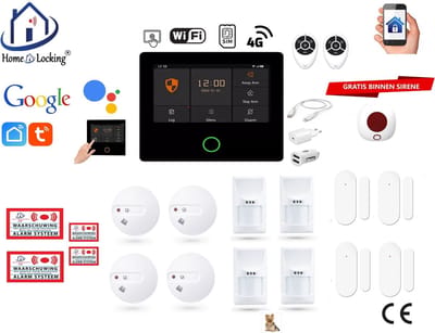 Draadloos alarmsysteem voor woning/camper/boot/caravan werkt met wifi en sim kaart en met spraakgestuurde apps. (Nederlands of Frans stem en tekst) ST01A-51