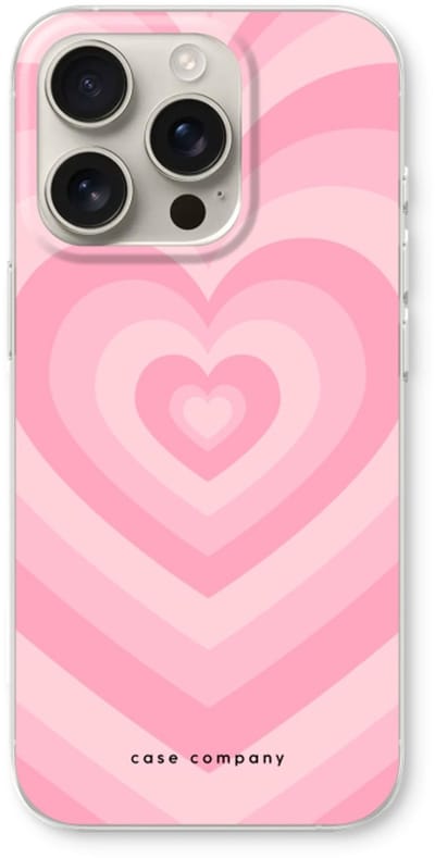 Case Company® - Hoesje geschikt voor iPhone 16 Pro hoesje - Hart Roos - Soft Cover Telefoonhoesje - Bescherming aan alle Kanten en Schermrand