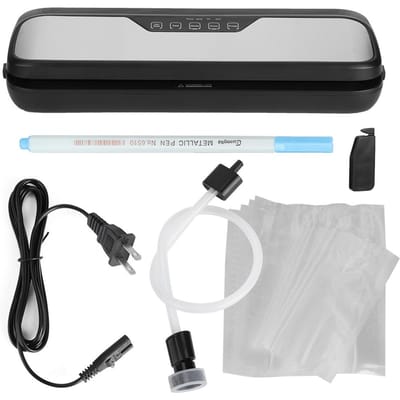 Mini Scelleuse Sous Vide Électrique Automatique Domestique pour Conservation des Aliments Machine à Sceller pour Stockage des Aliments white