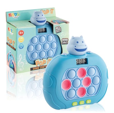 Pop It Game Controller Nijlpaard - 999 Levels - Met Licht en Geluid - Fidget Toy - Digitale Display - Montessori Speelgoed - Anti-stress Speelgoed - Speelgoed voor op Reis - Pop or Flop - Joya Creative