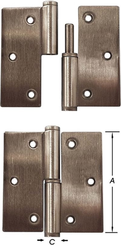 DEURPAUMEL INOX PACOSTAR LITTO 80X80MM LINKS RVS (3 STUKS)
