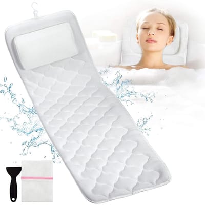 ONF3 - Full Body Badkussen - Antislip badkussen - Ultiem comfort voor ontspanning - 127 x 40 cm - Kussen voor hoofdsteun en rugsteun - Perfect v...