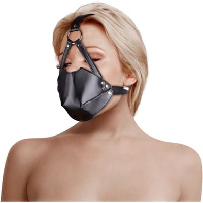 Hoofdbeugel met Mondmasker en Stevige Ballgag - Zwart
