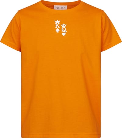 SISTERS POINT Hita-ss Dames T-shirt - Orange/White - Maat XS