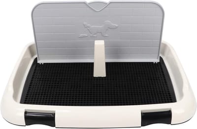 Hondenpotje Toilet - Hondentoilet Plasbak - Binnen Zindelijkheid - Houdt Poten Droog - 66 cm Lengte - Zwart