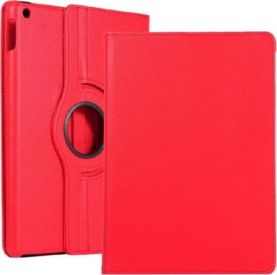 Draaibaar Tablethoes met Standaard geschikt voor Apple iPad Air 1/2 | iPad 5/6 (2017/2018) | 9.7 | Tabletcase Bookcase met regelbare standen | Tablet Hoes Hoesje met 360 graden Rotatie - Rood