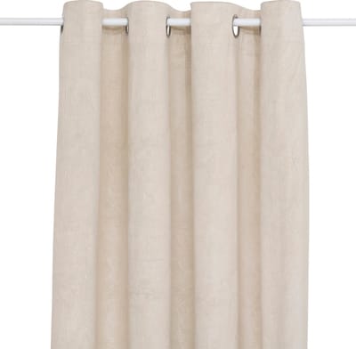 Atmosphera Fujo Fluwelen Verduisteringsgordijn 135x260cm - Gordijnen kant en klaar met haakjes ringen - Linnenbeige