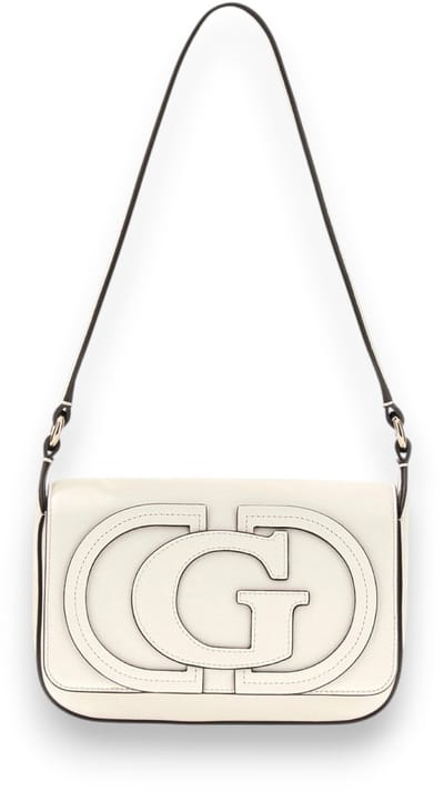 GUESS schoudertas Ruby Flap Shoulder Bag Cream White crème