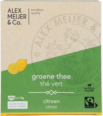 Alex Meijer - Groene Thee Citroen - 100 stuks x 1,5 gram - Fair Trade
