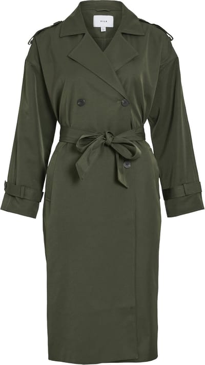 VILA - VIADDISON L/S LONG TRENCHCOAT - NOOS - Dames - Gewatteerde jassen