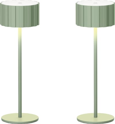 Luxus Europe - Tafellamp Tinos - Set van 2 Groen - Draadloze Tafellamp Binnen & Buiten - Oplaadbaar - USB-C - Dimbaar - Warm Wit - Waterbestendig