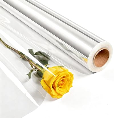 43CM x 30M, 3Mil Cellofaan Papier Roll,Cellofaan Papier voor Bloemen,Transparant Bloemenpapier, Ideaal voor Bloemboeketten, Cadeaumanden en Feestdecoraties (1, 43cm*30m)