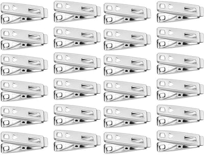 Dailygoods- Wasknijpers 60 Stuks - Roestvrij Stalen Wasknijpers - Kleine Wasknijpers - Multifunctionele Kledingclips - Voedselklemmen - Zilverkleurig
