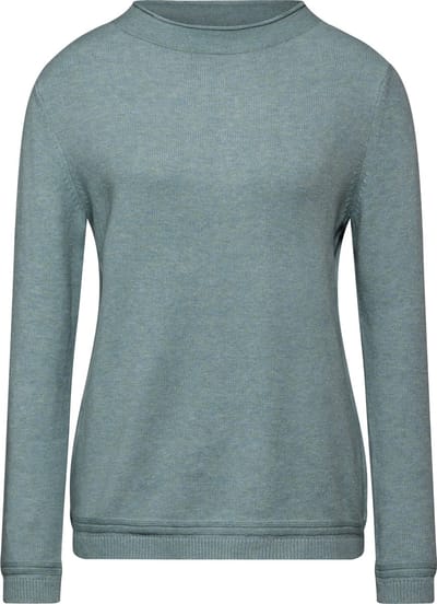 Street One Trui met rolzoom steelwood blue melange maat 44
