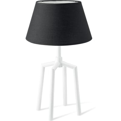 Home sweet home tafellamp Spinn wit & lampenkap Largo - zwart