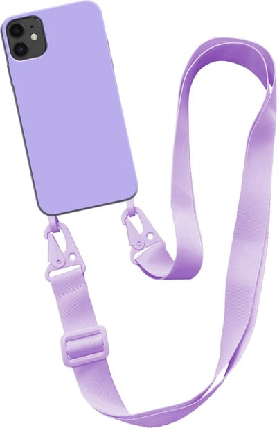 Smartphonica Hoesje met breed koord voor iPhone 11 siliconen back cover met zachte binnenkant - Paars geschikt voor iPhone 11
