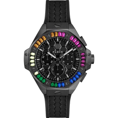 Philipp Plein Plein Chrono Royal PWPSA0724 Horloge - Siliconen - Zwart - Ø 42 mm