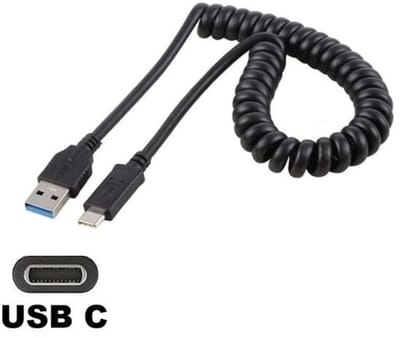 OneOne 0,4m USB C spiraal kabel. Sterke laadkabel voor de auto. Oplaadkabel snoer past op Anker ( Soundcore ) Life P3, Life P3i, Life Q35, BEATS Fit Pro, Flex, Studio Buds, Logitech keyboard Craft, MX Anywhere 3, MX Keys, MX Master 3