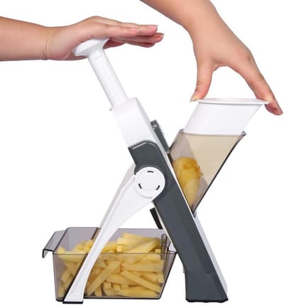 Handmatige keuken mandoline multifunctionele groentesnijder - plakjes julienne blokjes frietjes roestvrijstalen mes ui wortel aardappel tomaat fruit Bread Slicer