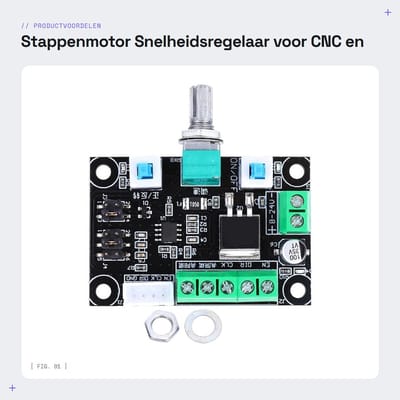 Dailygoods- Stappenmotor Snelheidsregelaar - Aandrijfregelaar - Besturingskaart - Positieve/Negatieve Rotatie - 3 Frequentiesignalen - Kunststof 38,6 x 58 mm - Motorcontroller