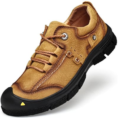 Chaussures pour hommes Printemps et Automne Nouvelles Chaussures Décontractées en Cuir Véritable pour Hommes Chaussures de Sport d'Extérieur à Semelle Souple Chaussures d'Alpinisme et de Randonnée pour Hommes 44 marron